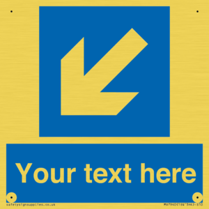 Custom Mandatory directional sign, blue arrow down and left